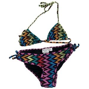 EUC Milly Girls Size 8 Multicolor Zigzag Bikini